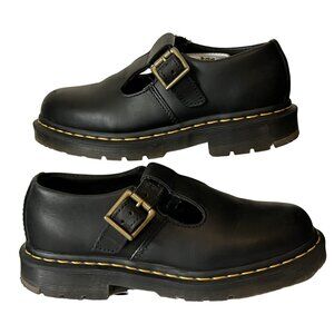 DR. MARTENS Women's POLLEY SR  AW004  6 US/ 4 UK/ 37 EU Black Leather
